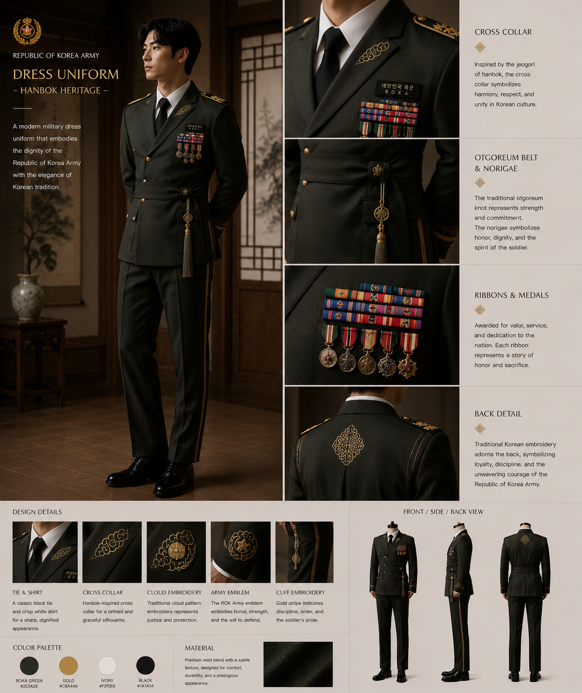 Ceremonial officer-inspired uniform concept